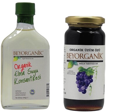 Organik Elma Suyu Konsantresi 245 gr ve Üzüm Özü 315 gr - 1