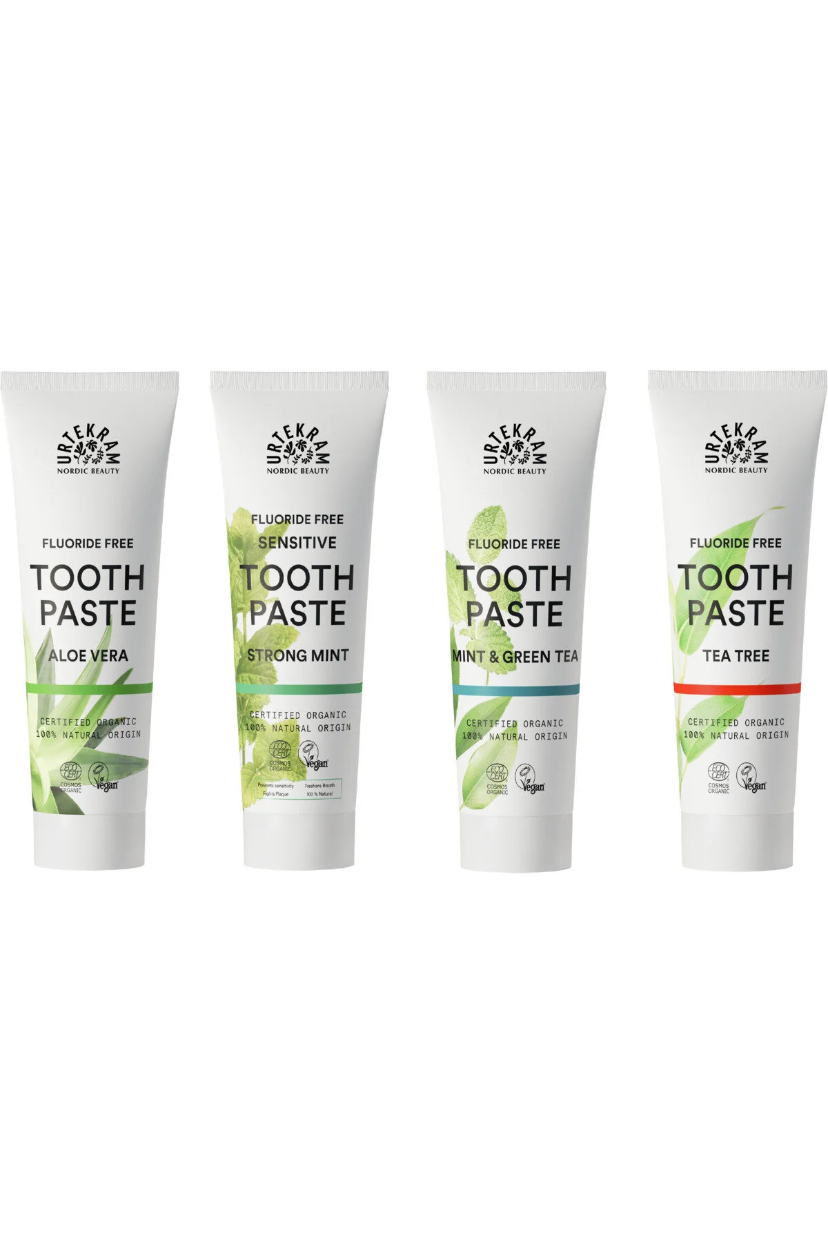 Organik Diş Macunu Seti 4x75 ml (Aloe Vera + Yoğun Nane + Yeşil Çay + Çay Ağacı)